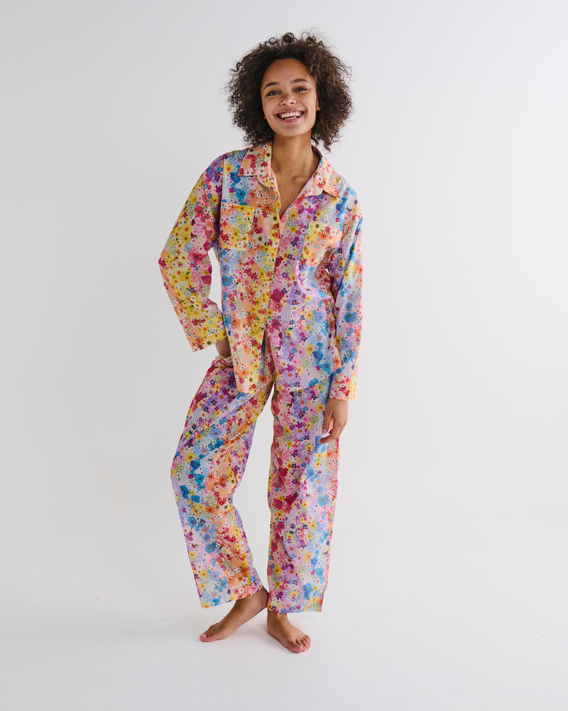 Posie Lane Organic Cotton Long Sleeve Shirt Pant Pyjama Set