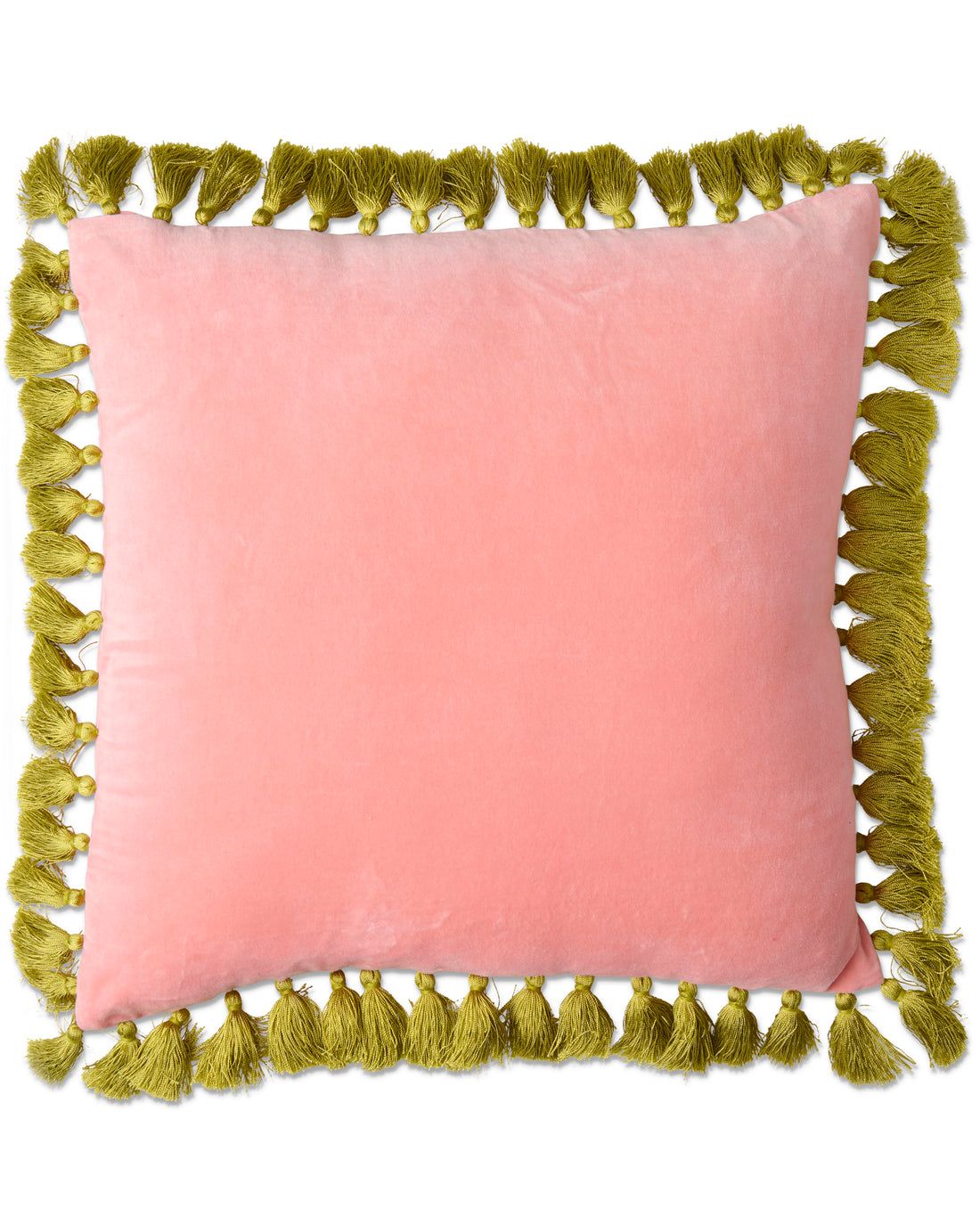 Citron Rose Velvet Tassel Cushion