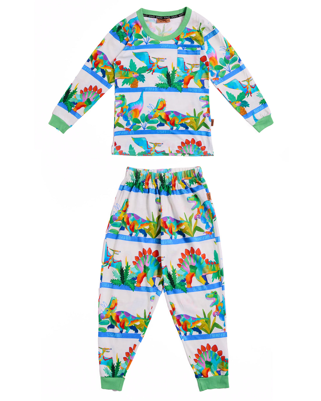 Dino Safari Organic Cotton Long Sleeve Top & Pant Pyjama Set