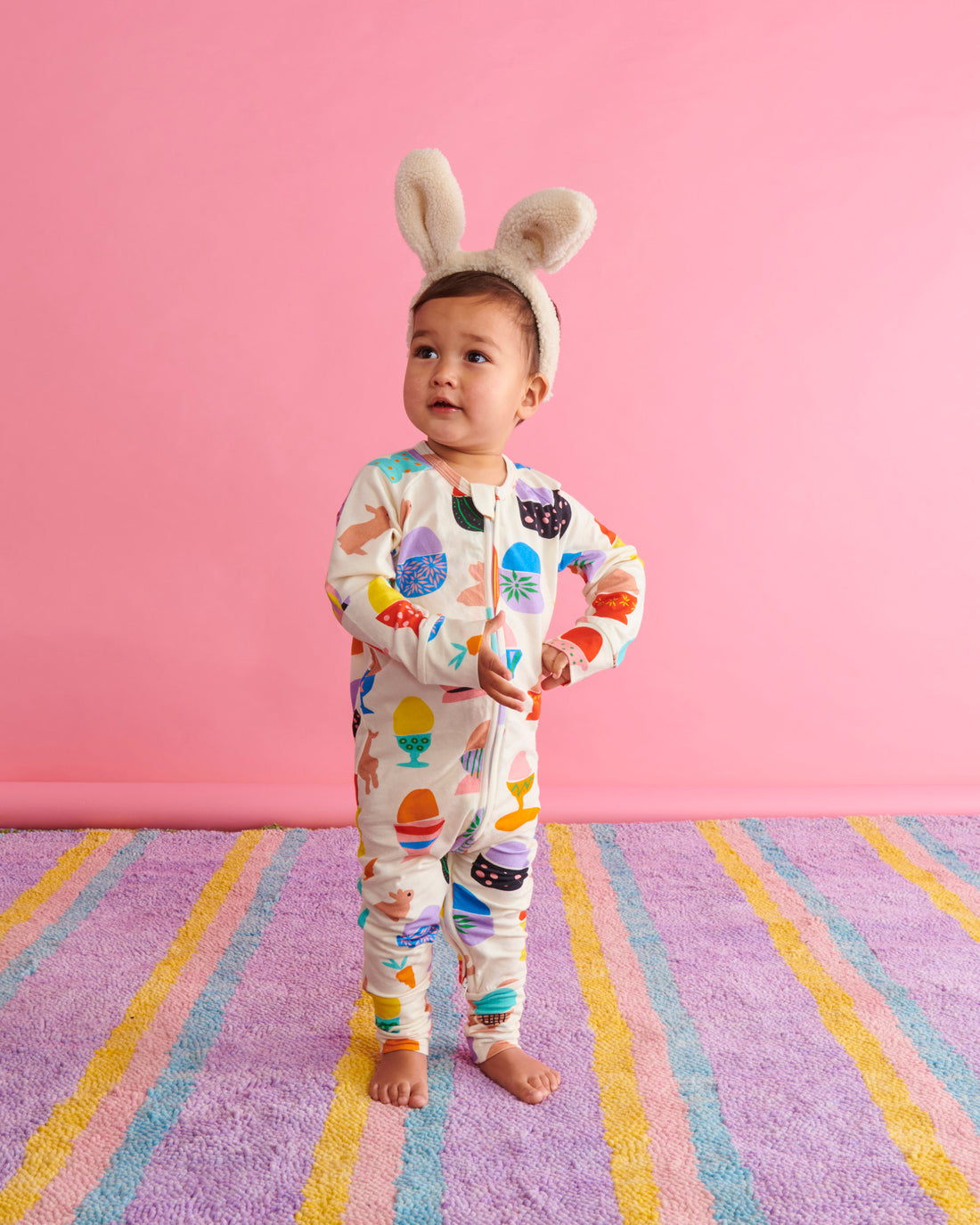 Hippity Hop White Organic Long Sleeve Zip Romper