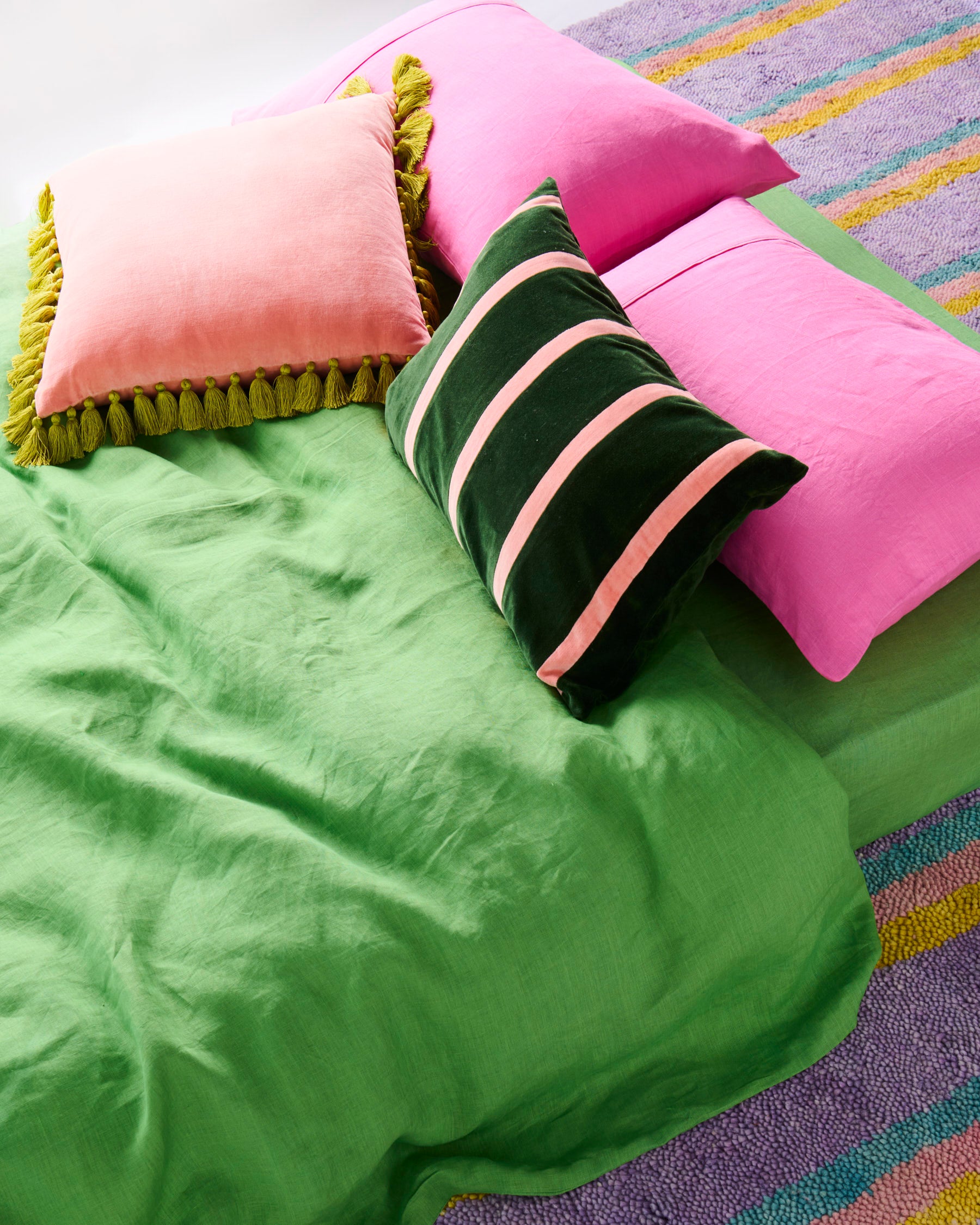 Cushion Pastel Embroidered Tjala Tjukurpa - Kip & Co