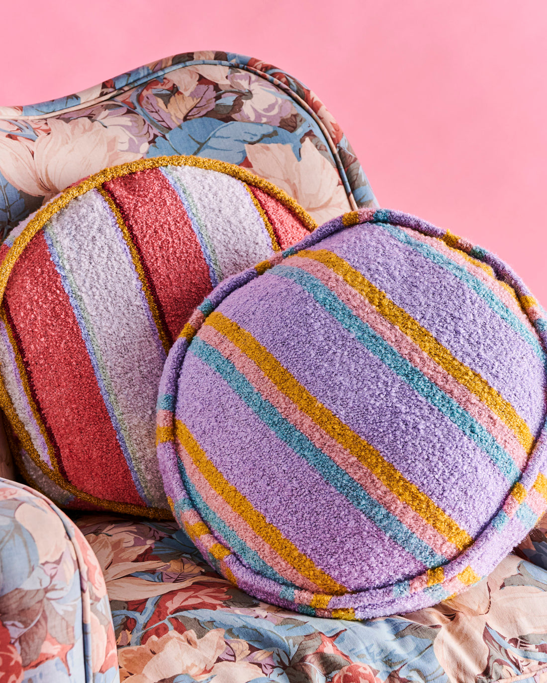 Mirage Stripe Boucle Pea Cushion