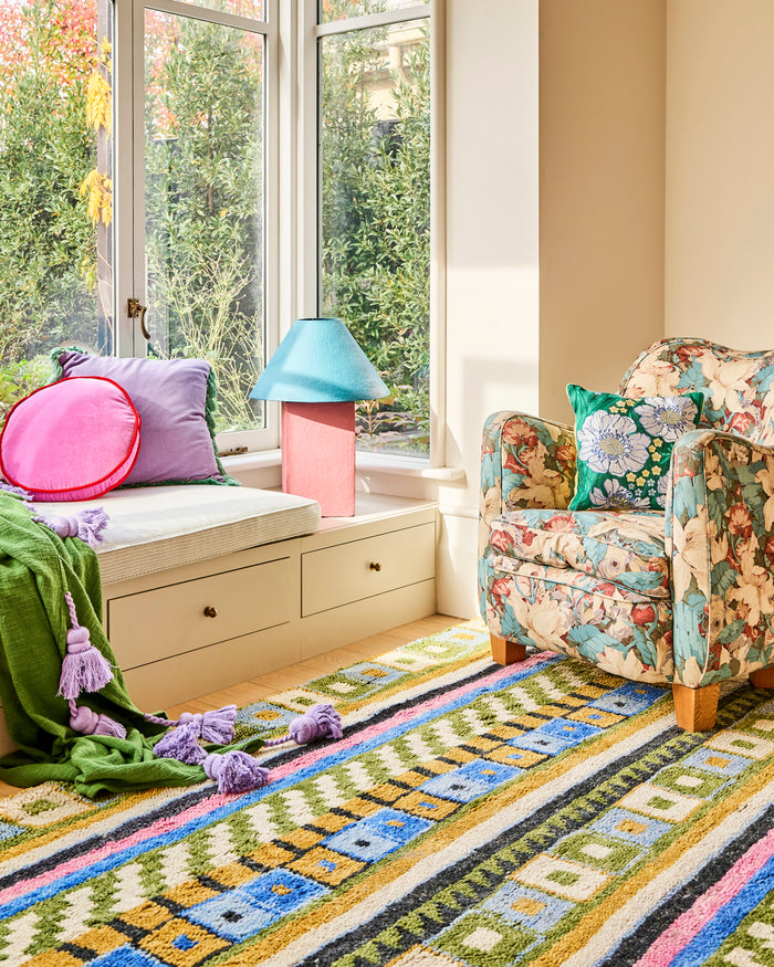 Pinnacle Lamp Turquoise Sea & Blossom