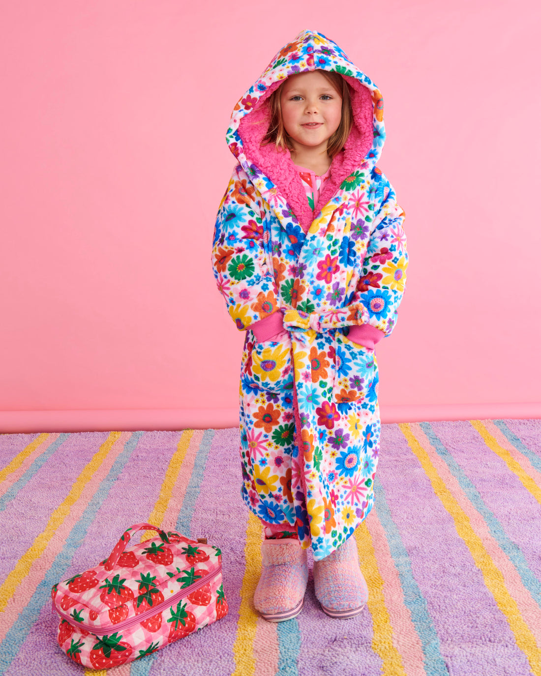 Rainbow Flowers Kuddle Kids Robe