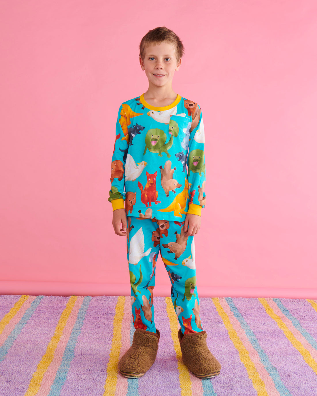 Home Among The Gum Trees Organic Cotton Long Sleeve Top & Pant Pyjama Set