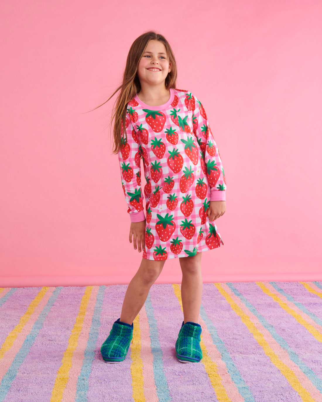 Strawberry Jam Organic Cotton Long Sleeve Nightie