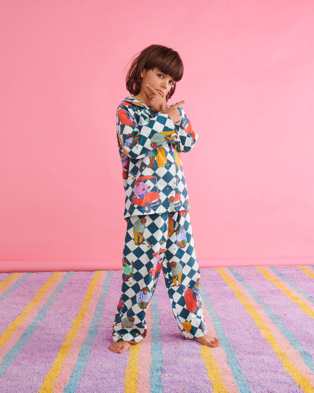 Hole In One Flannelette Long Sleeve Shirt & Pant Pyjama Set