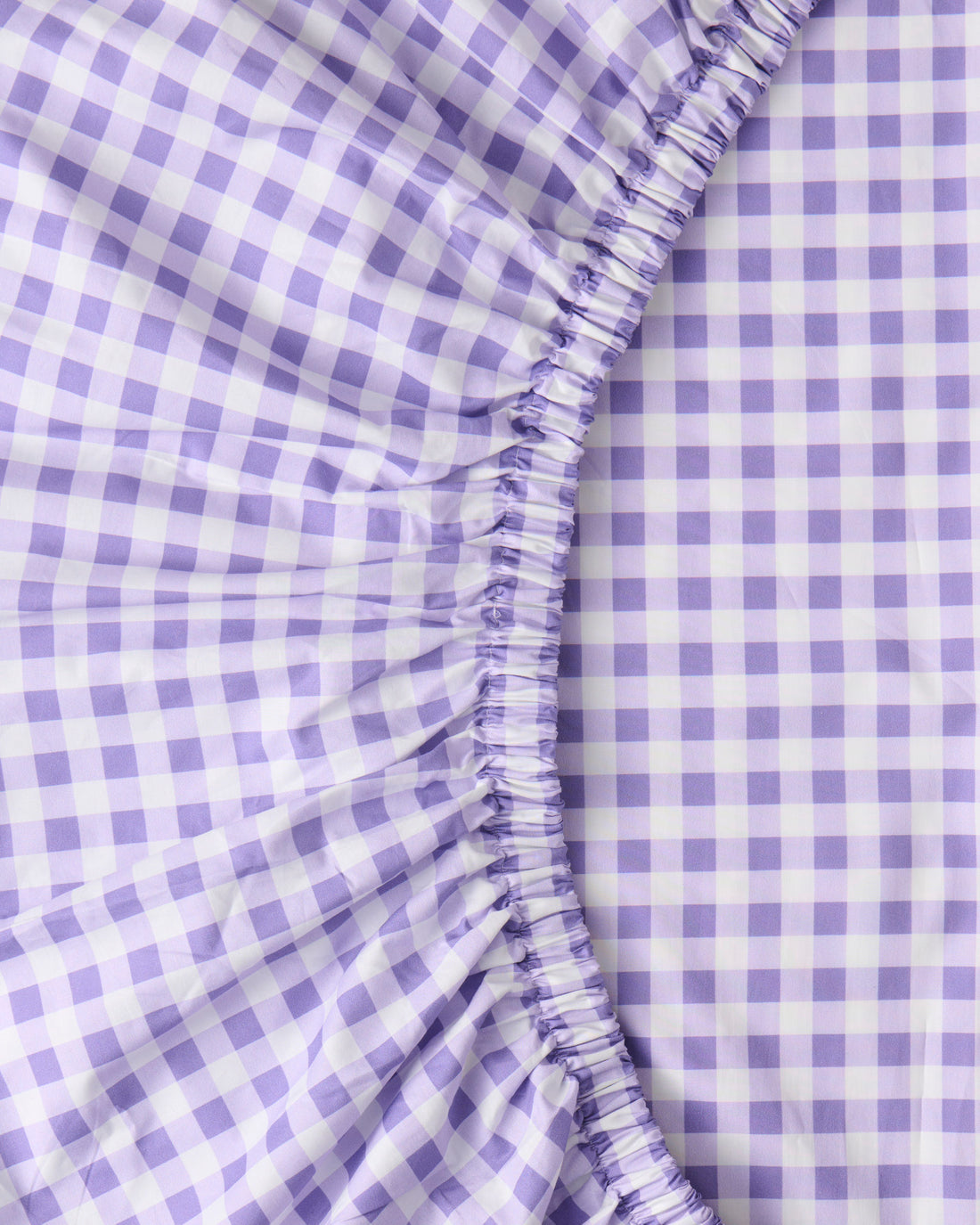 Lilac Gingham Organic Cotton Baby Fitted Sheet