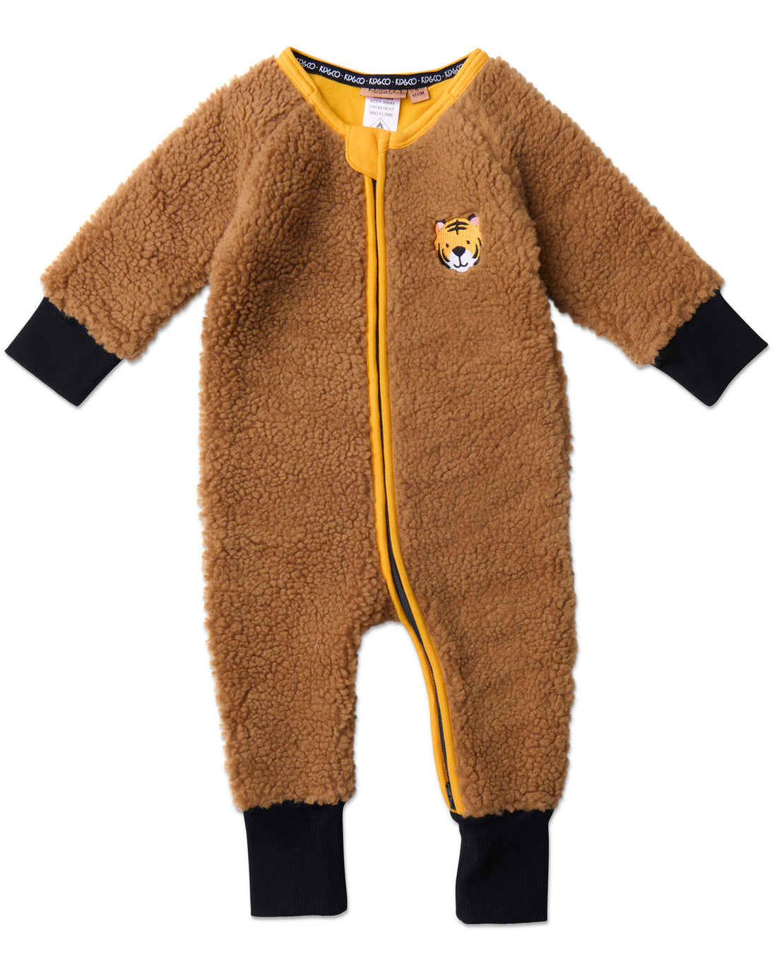 Little Tiger Sherpa Long Sleeve Zip Romper