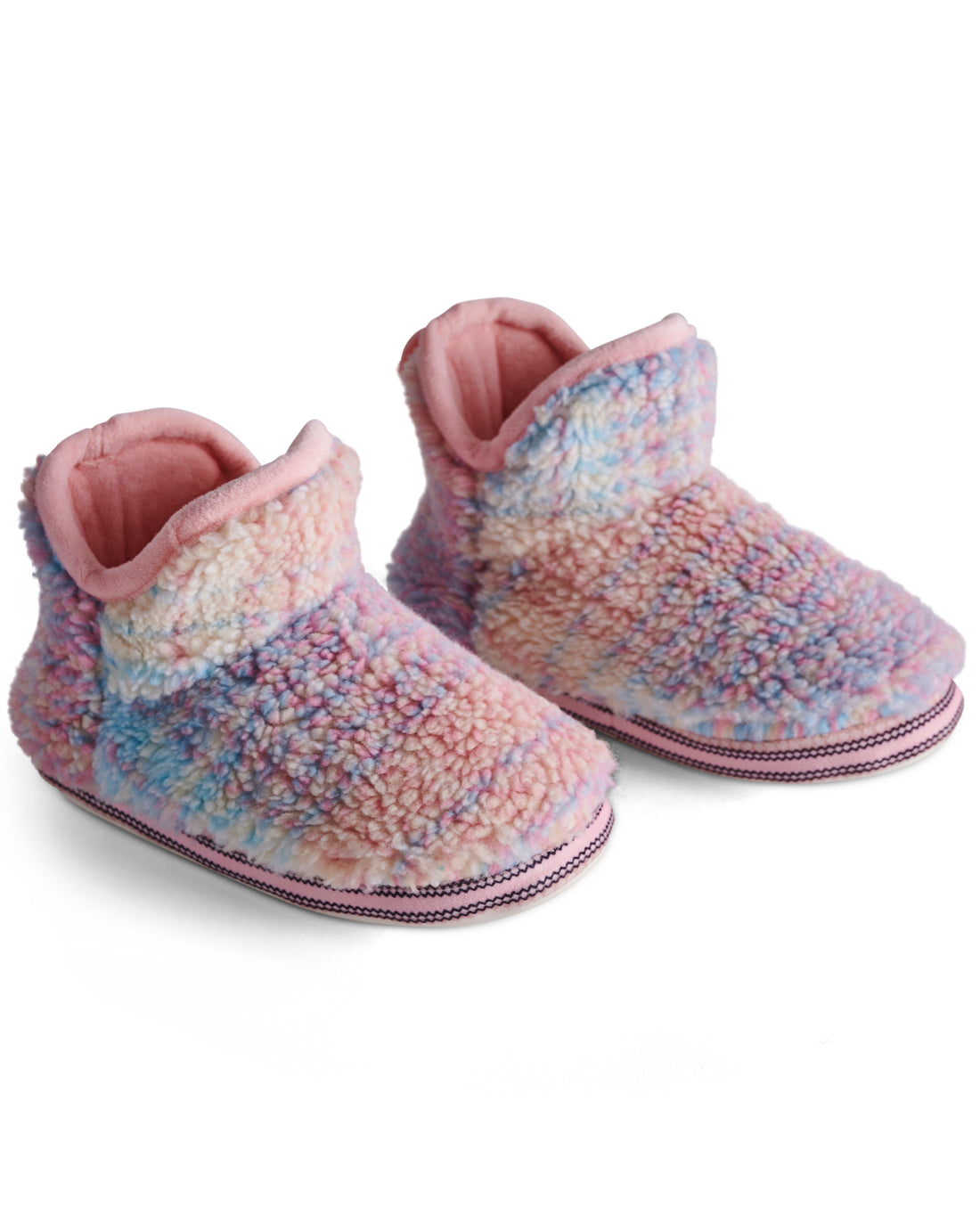 Pastel Dreams Tartan Sherpa Kids Ankle Boot