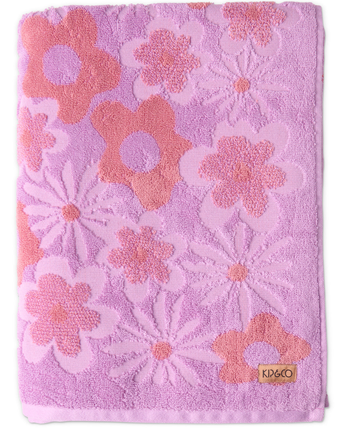 Peach Fleur Terry Bath Sheet / Beach Towel