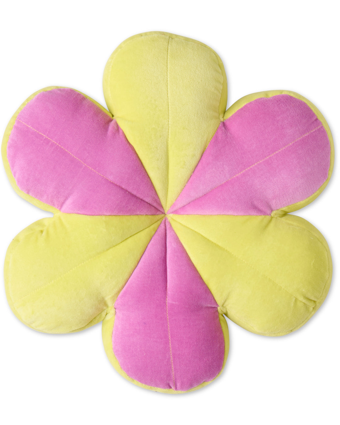 Pink Yellow Velvet Petal Cushion