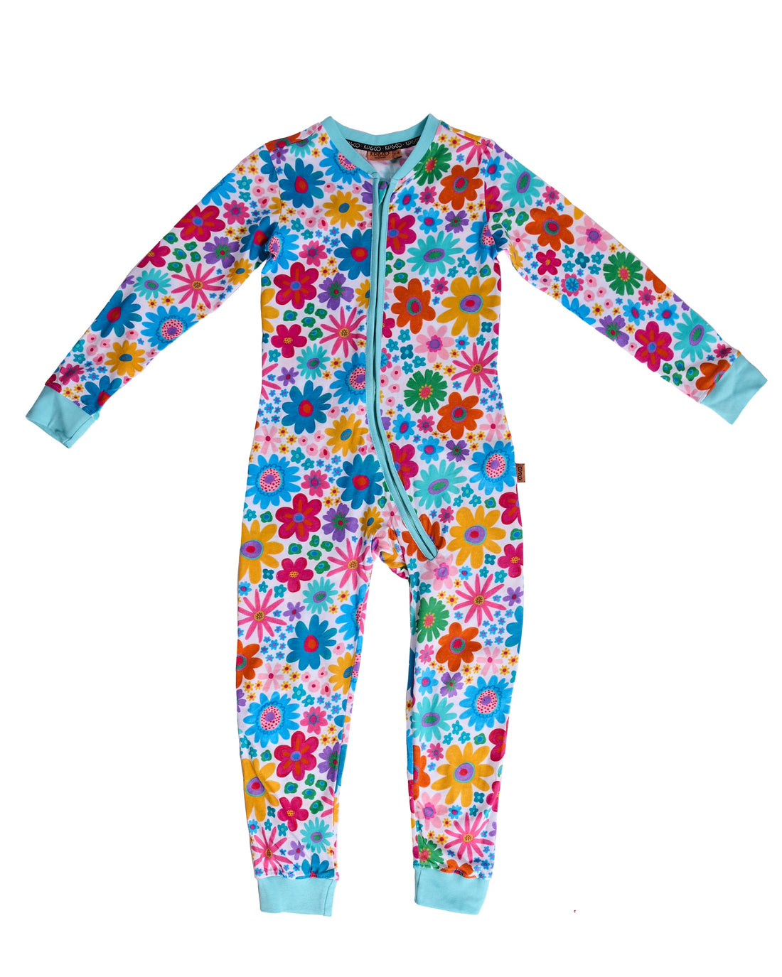 Rainbow Flowers Organic Cotton Pyjama Onesie