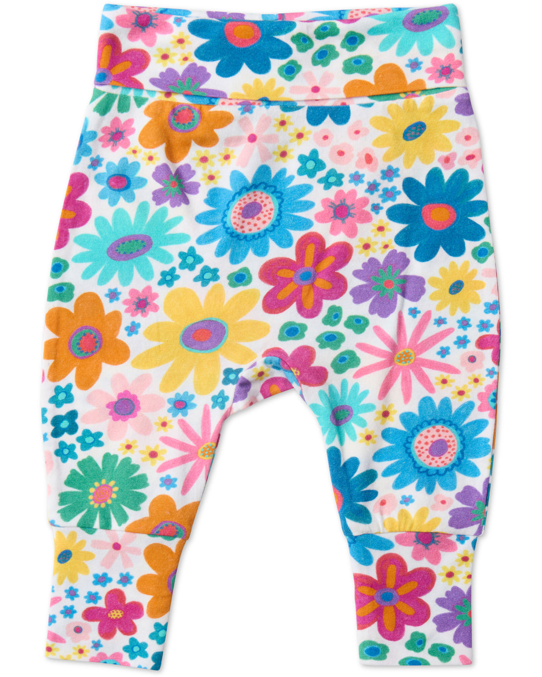 Rainbow Flowers Organic Drop Crotch Pant