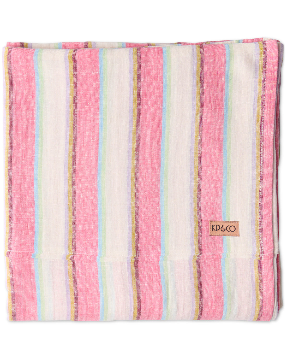 Rose Water Stripe Linen Flat Sheet