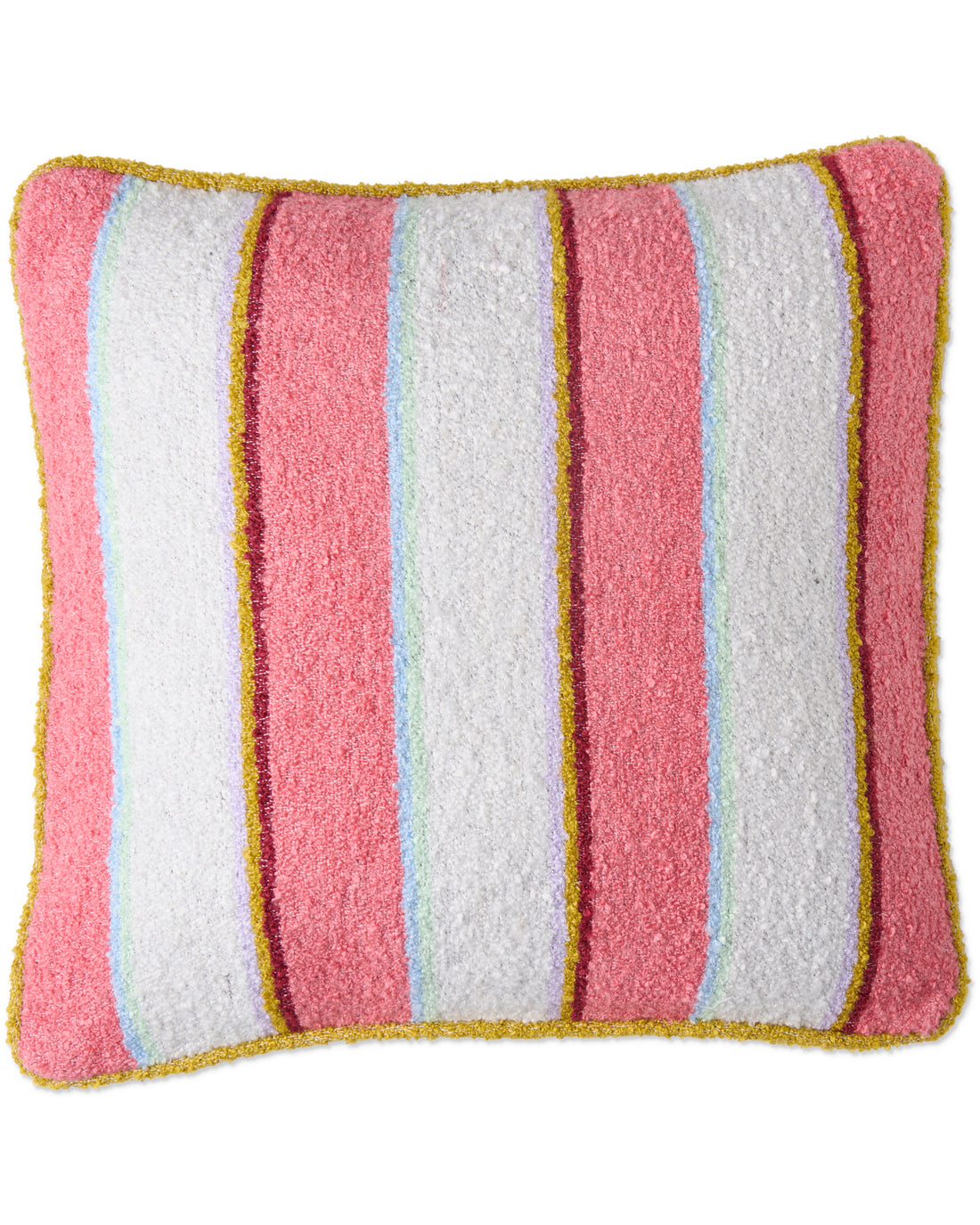 Rose Water Stripe Square Boucle Cushion