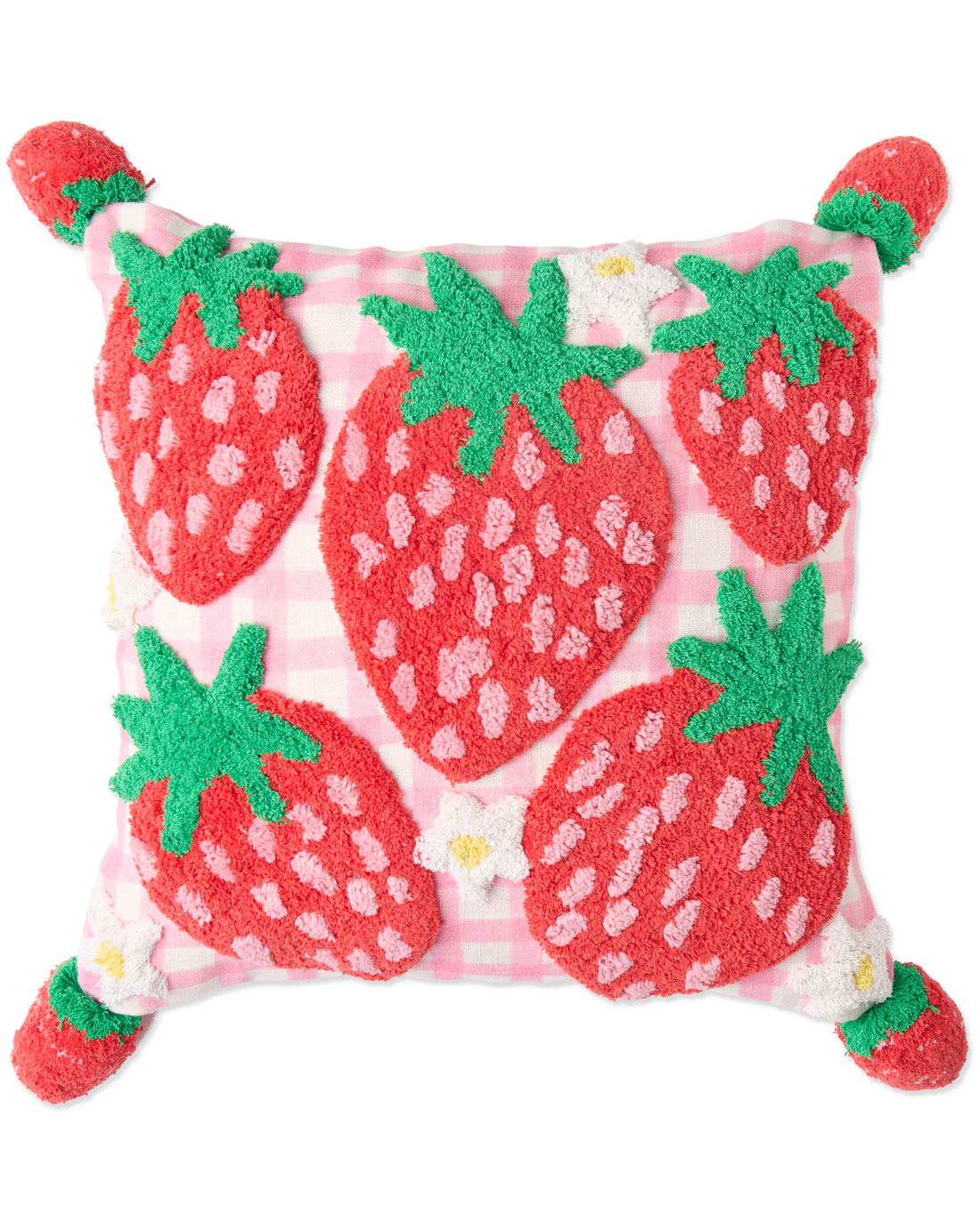 Strawberry Jam Tufted Pom Pom Cushion