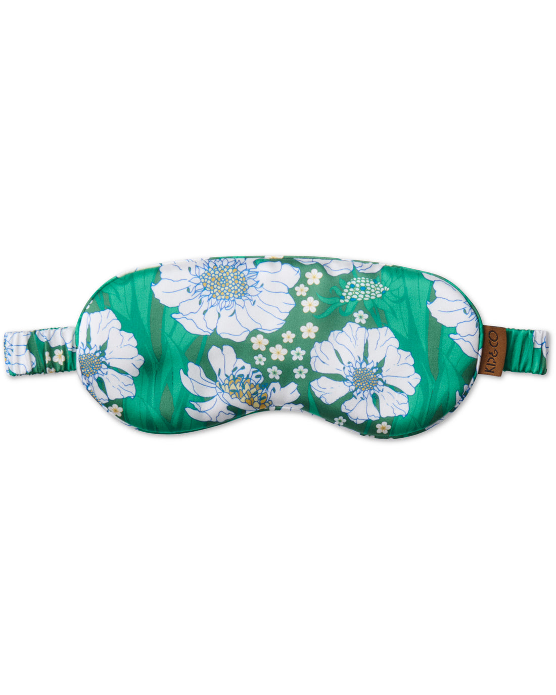 Tumbling Flowers Green Silk Eye Mask