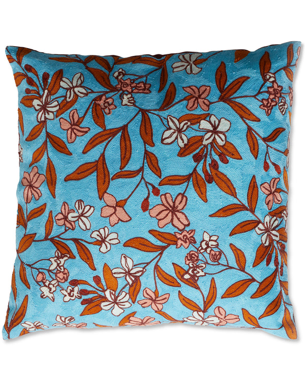 Canopy Blue Embroidery Cushion