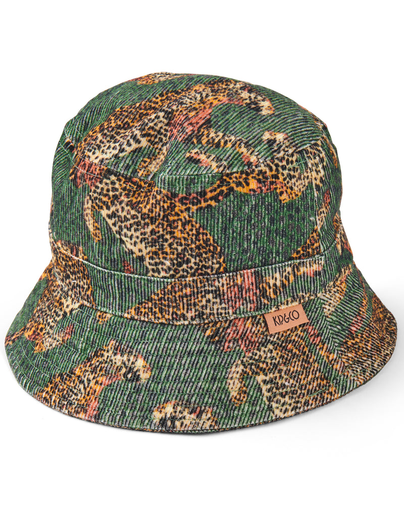 Cheetah Corduroy Bucket Hat