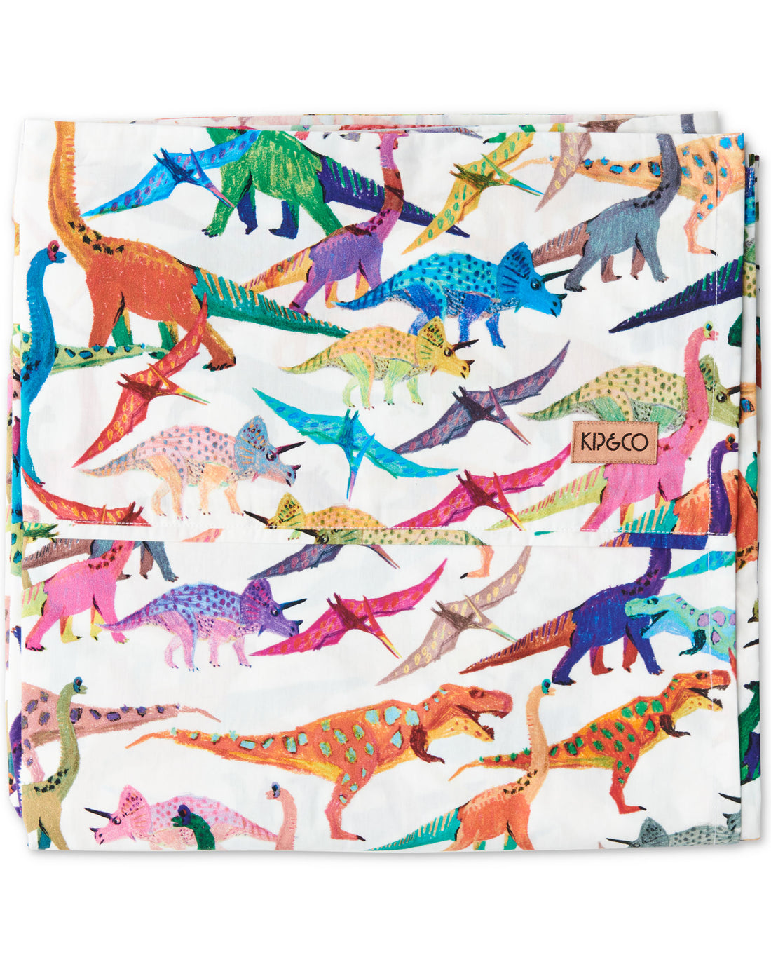 Dino Max White Organic Cotton Flat Sheet