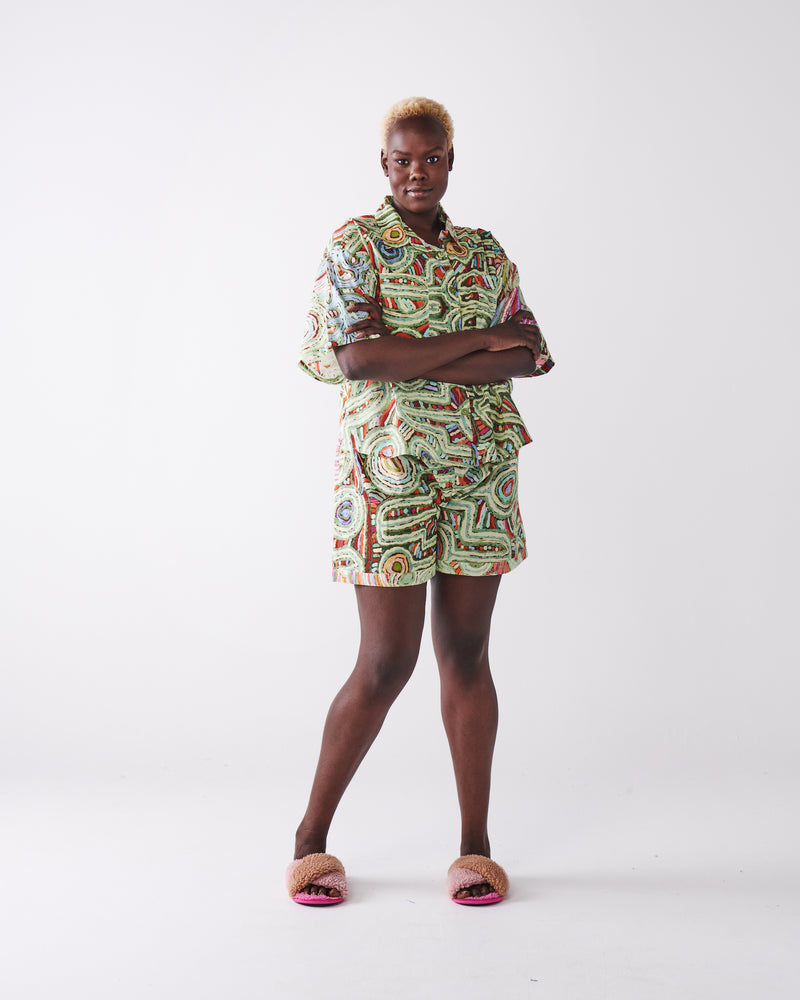 Ngayuku Ngura Organic Cotton Short Sleeve Shirt & Short Pyjama Set