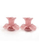 Flower Top Blush Candle Holder 2P Set