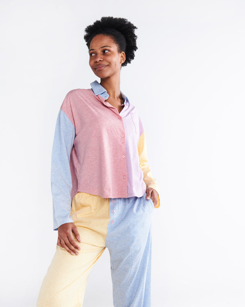 Sweet Pea Organic Cotton Adult Long Sleeve Shirt & Pant Pyjama Set