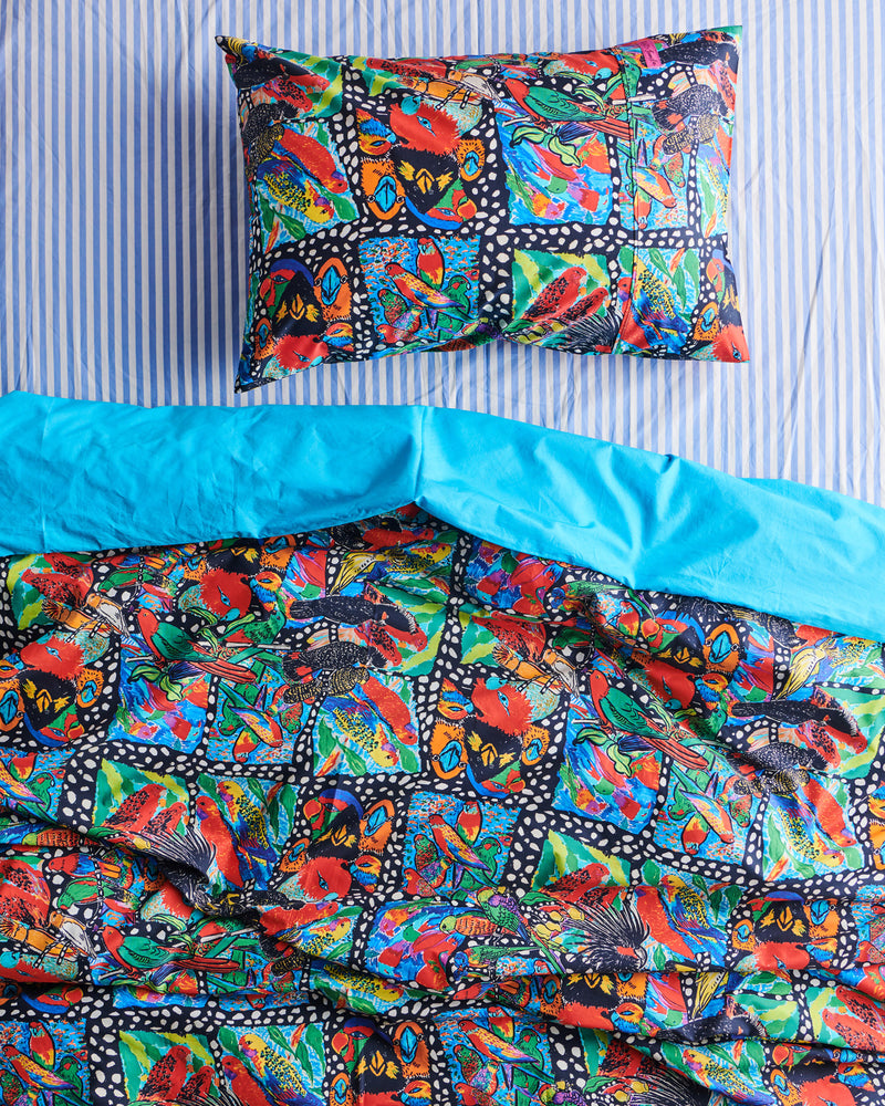 Kip&Co x Jenny Kee Parrots & Cockatoos Organic Cotton Quilt Cover