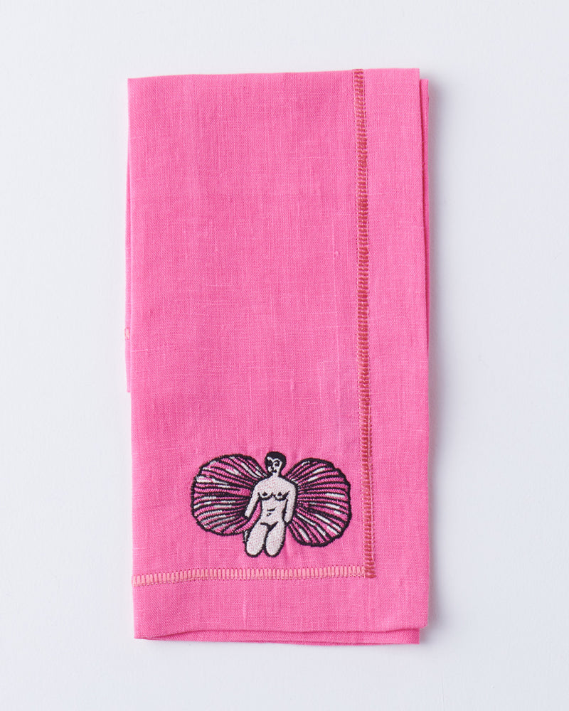 Kip&Co x Jenny Kee Pretty In Pink Embroidered Linen 4P Napkin Set