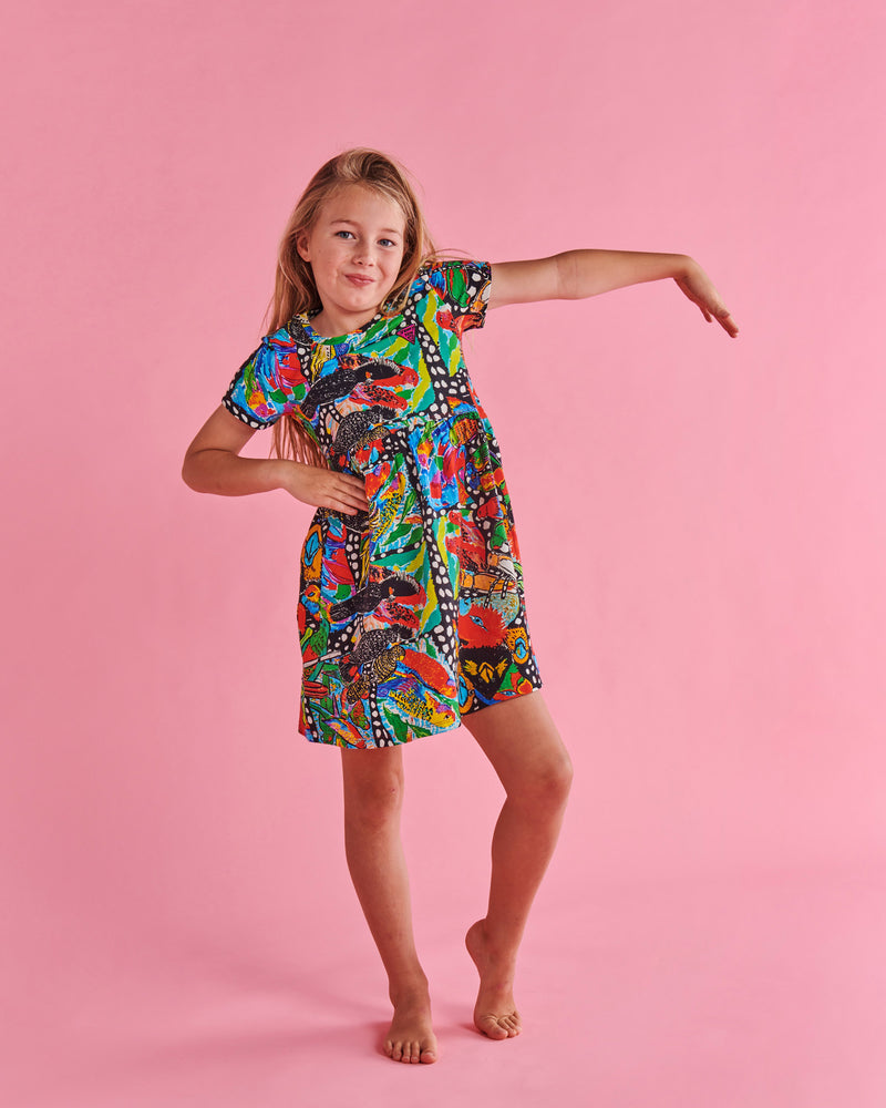 Kip&Co x Jenny Kee Parrots & Cockatoos Organic Cotton Everyday Dress