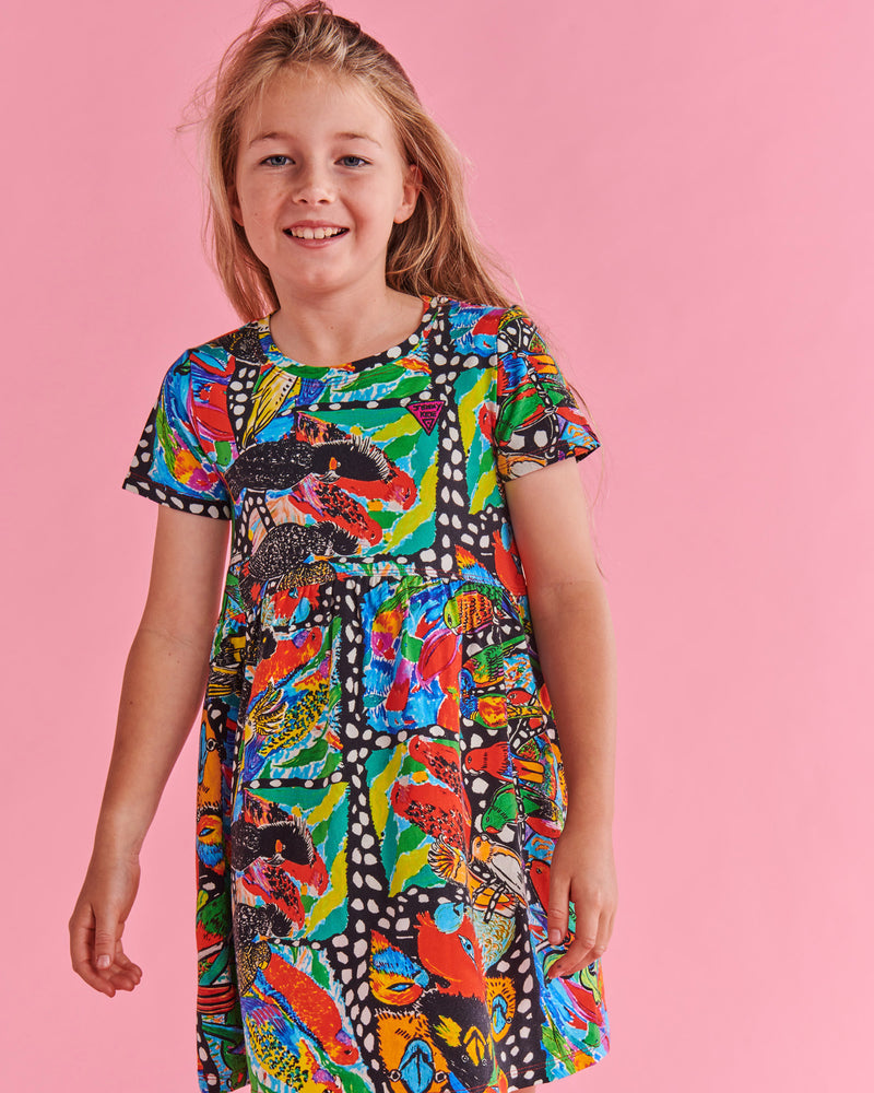 Kip&Co x Jenny Kee Parrots & Cockatoos Organic Cotton Everyday Dress