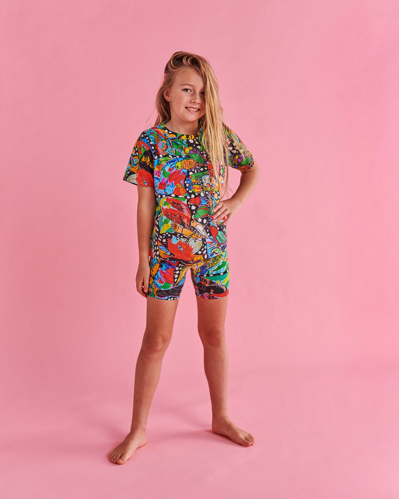 Kip&Co x Jenny Kee Parrots & Cockatoos Organic Cotton Bike Shorts