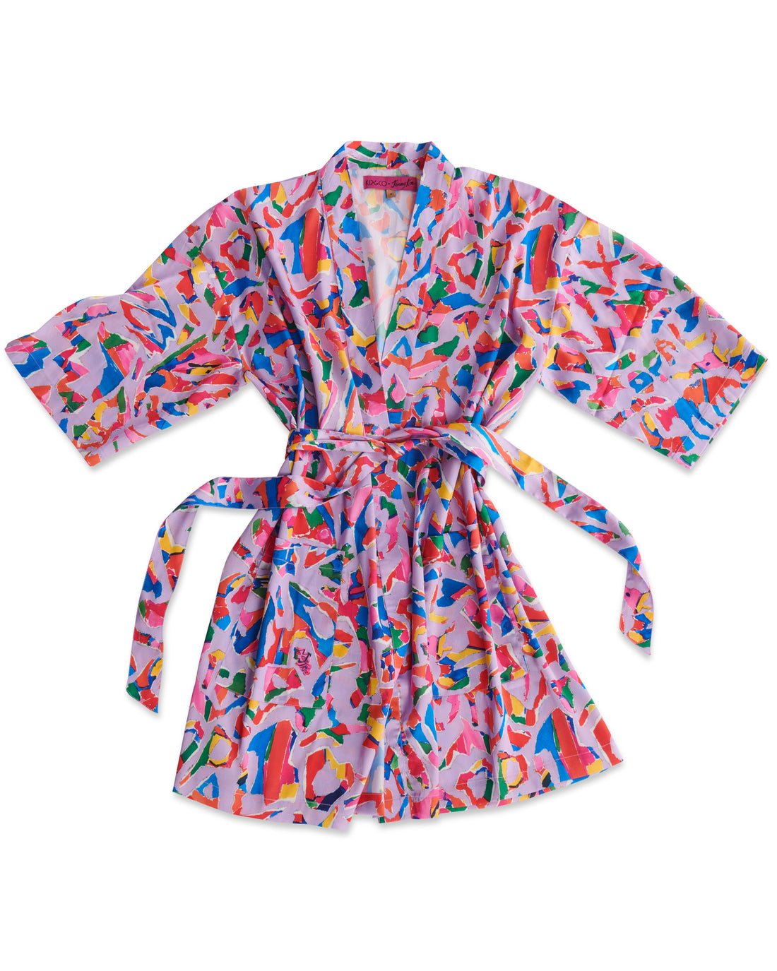 Kip&Co x Jenny Kee Opal Oz Pax Lilac Satin Robe