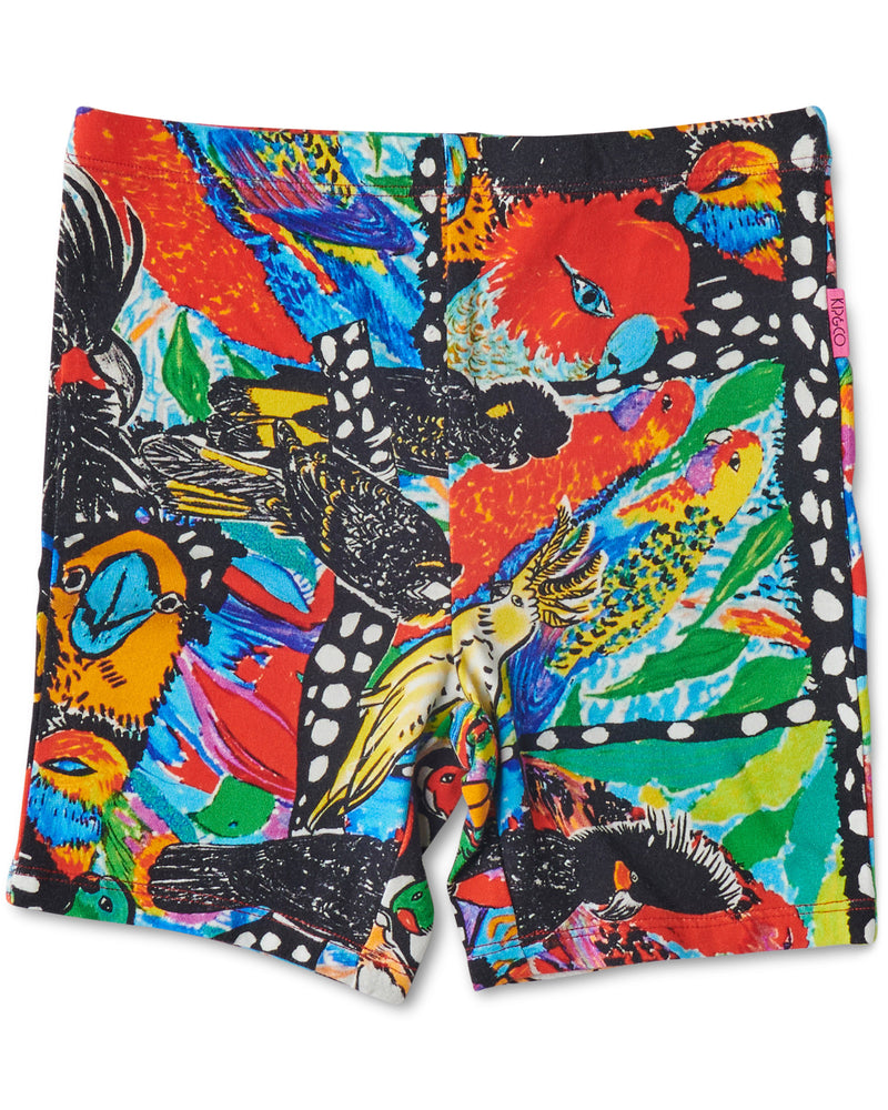 Kip&Co x Jenny Kee Parrots & Cockatoos Organic Cotton Bike Shorts