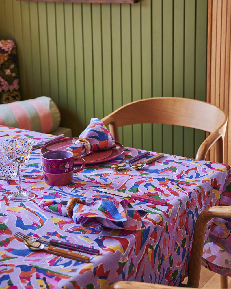 Kip&Co x Jenny Kee Opal Oz Pax Lilac Linen Tablecloth