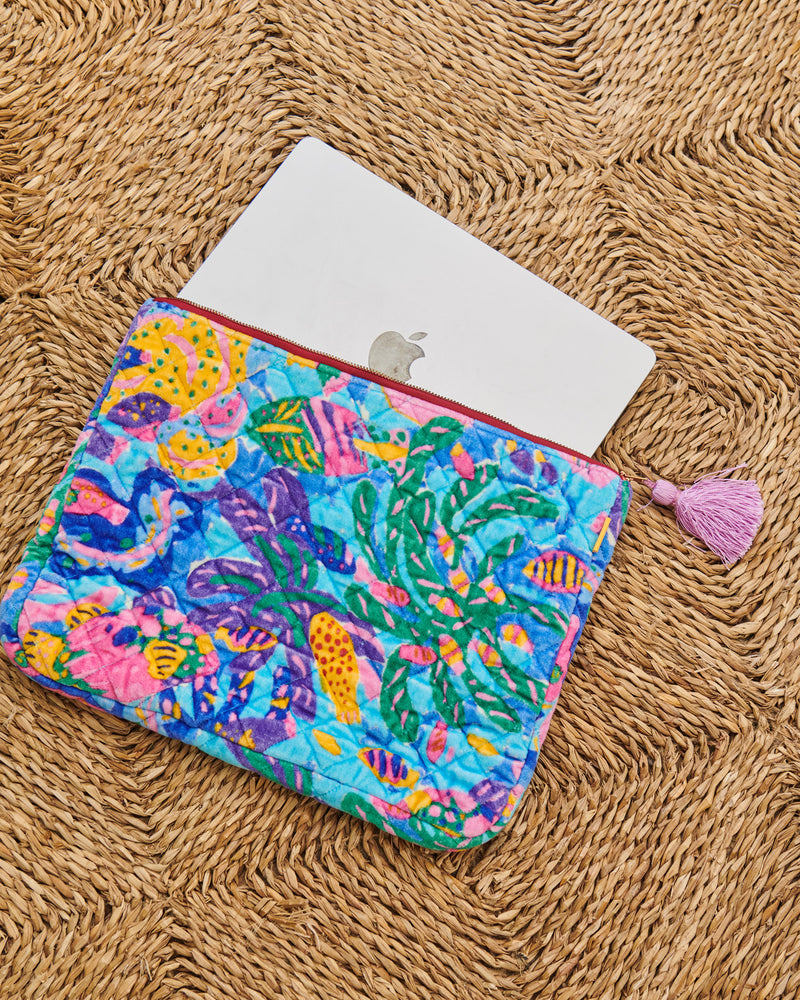 Kip&Co x Ken Done Reef Garden Velvet Laptop Case