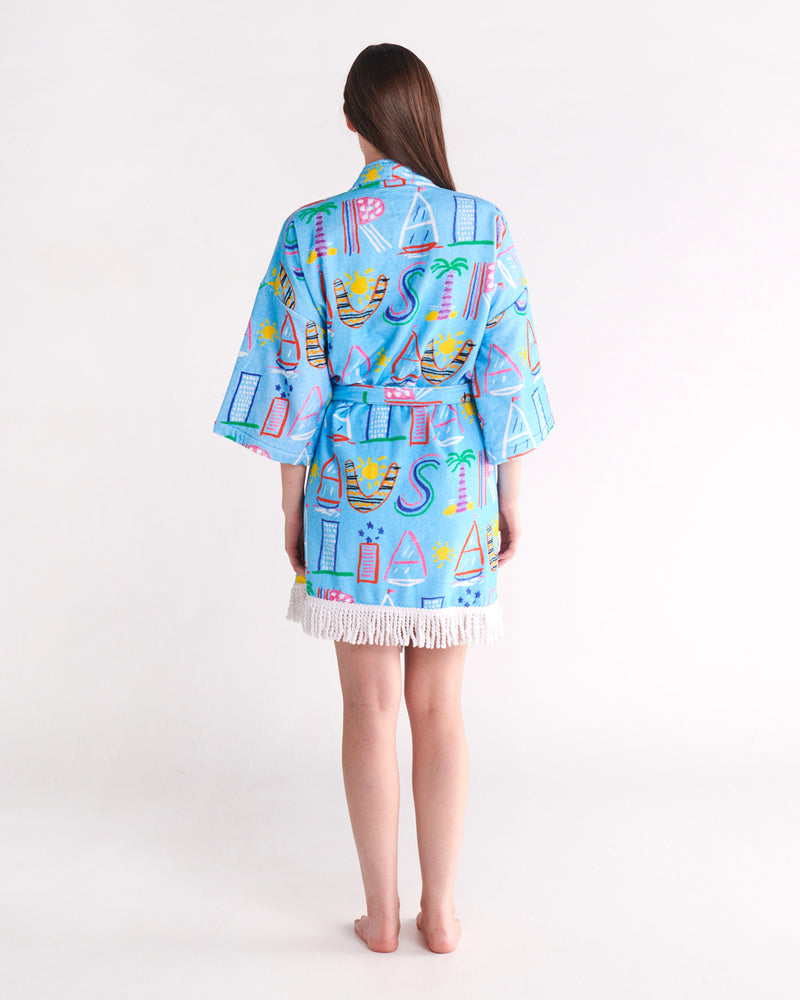 Kip&Co x Ken Done Australia Mate Terry Mini Bath Robe