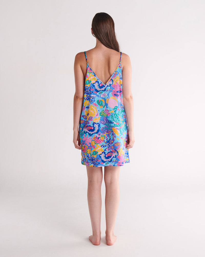 Kip&Co x Ken Done Reef Garden Satin Cami Nightie