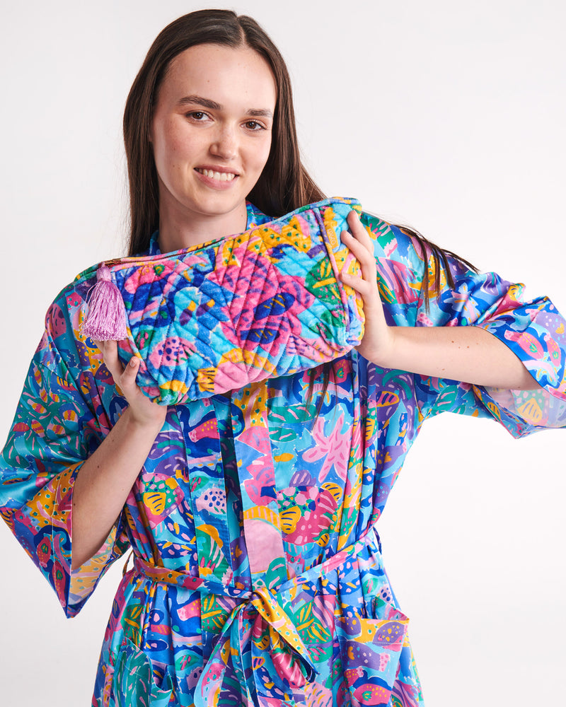 Kip&Co x Ken Done Reef Garden Satin Robe