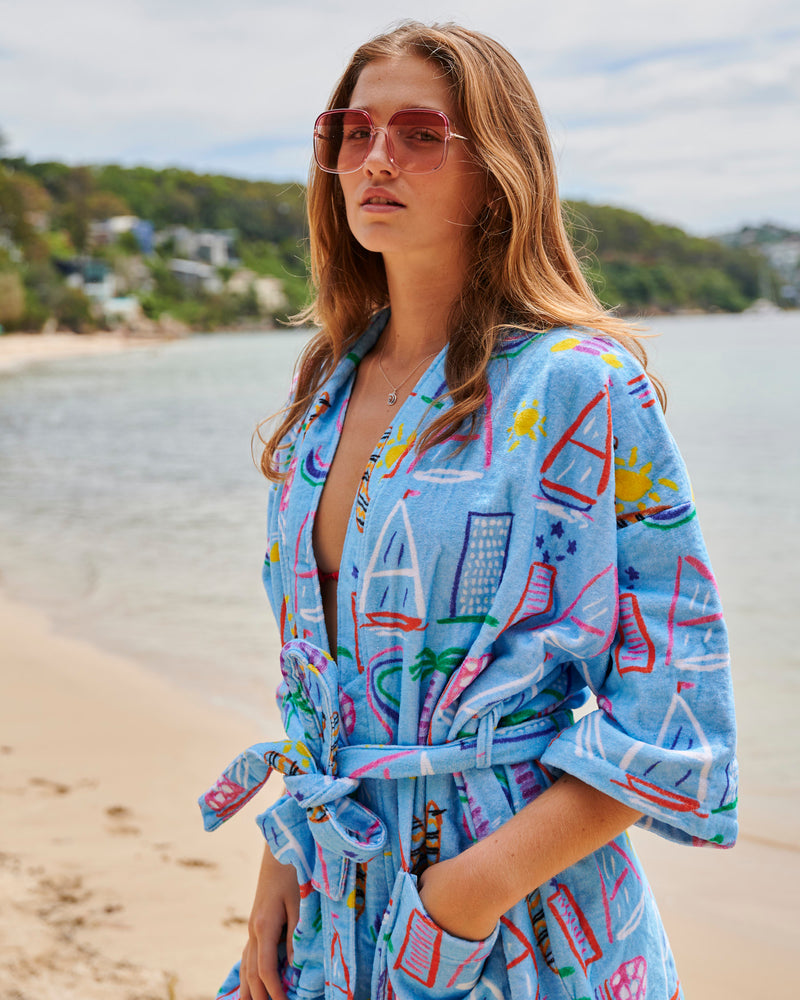 Kip&Co x Ken Done Australia Mate Terry Mini Bath Robe