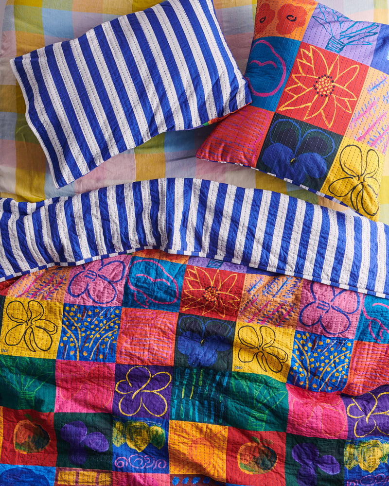 Kip&Co x Ken Done Flower Farm Kantha Bedspread