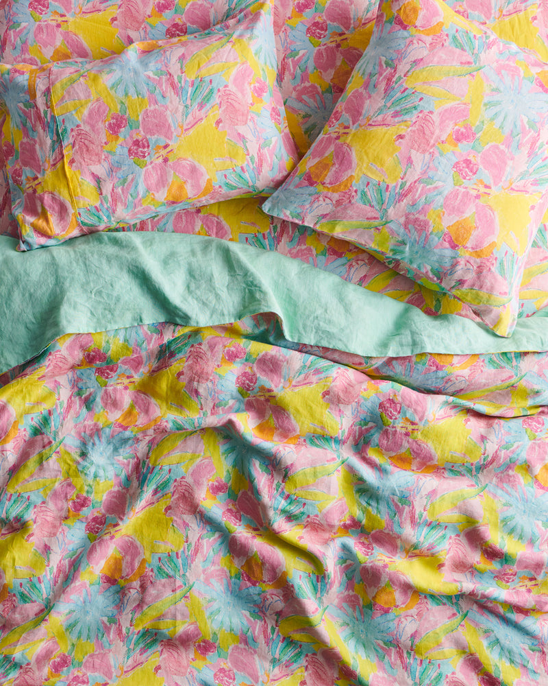 Kip&Co x Ken Done Pastel Blooms Linen Pillowcases