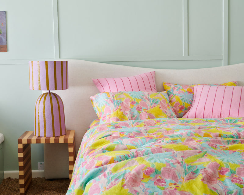 Kip&Co x Ken Done Pastel Blooms Linen Quilt Cover