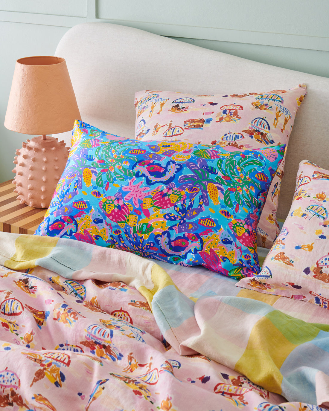 Kip&Co x Ken Done Reef Garden Silk Pillowcase