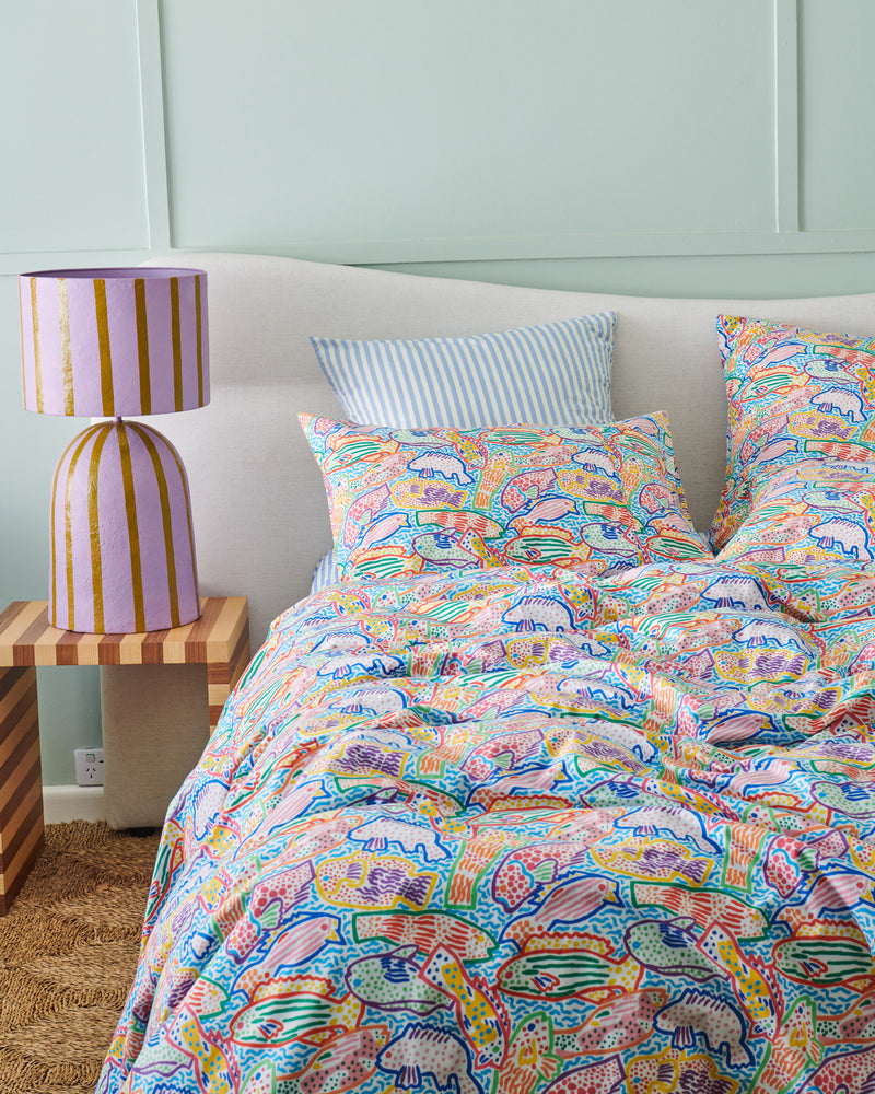 Kip&Co x Ken Done Rainbow Fish Organic Cotton Pillowcases