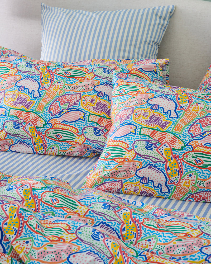 Kip&Co x Ken Done Rainbow Fish Organic Cotton Flat Sheet