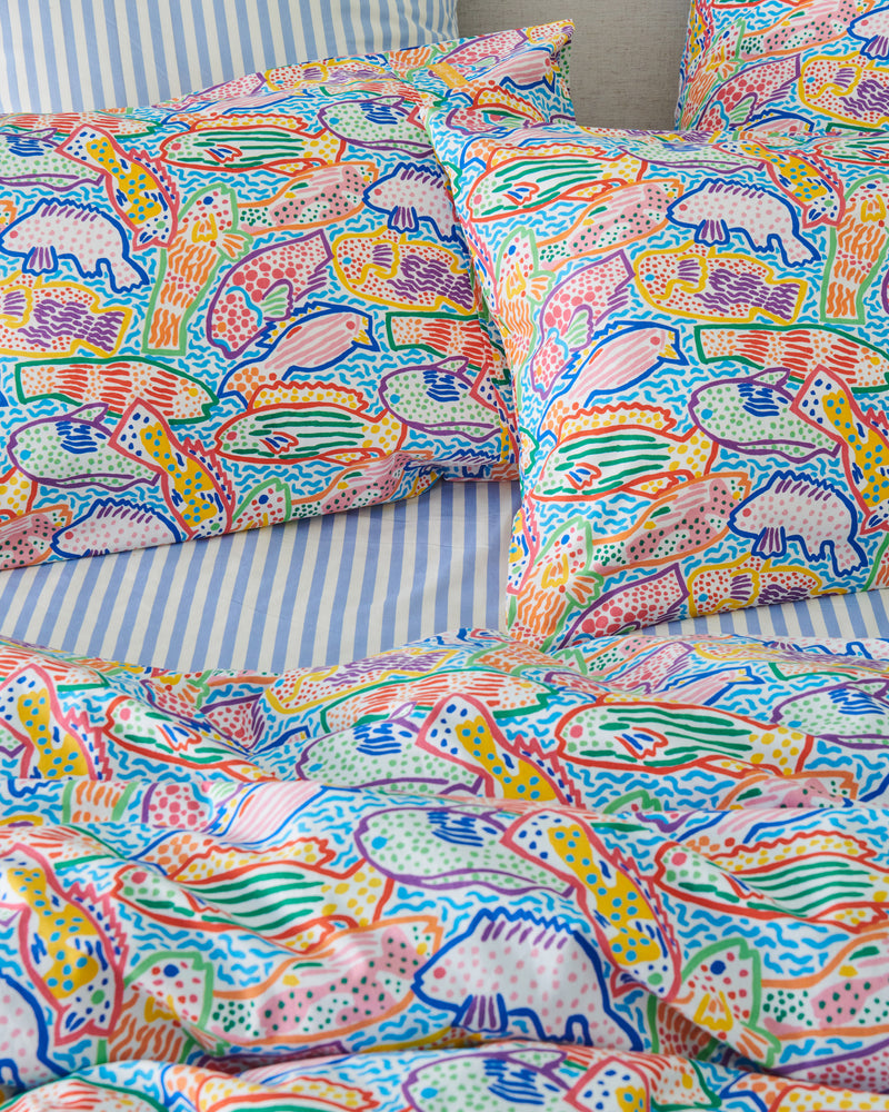 Kip&Co x Ken Done Rainbow Fish Organic Cotton Quilt Cover