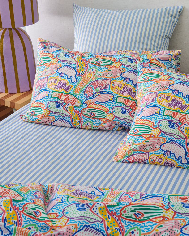 Kip&Co x Ken Done Rainbow Fish Organic Cotton Pillowcases