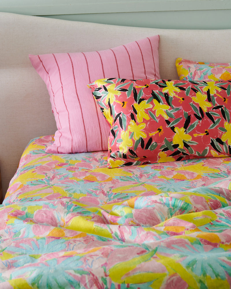 Kip&Co x Ken Done Pastel Blooms Linen Fitted Sheet